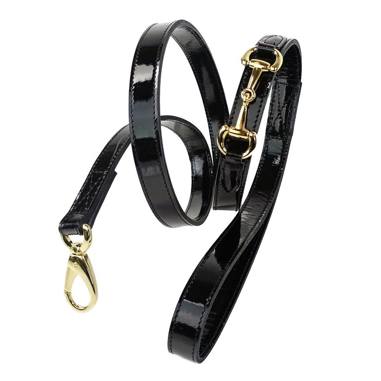 Belmont Lead in Black Patent & Gold