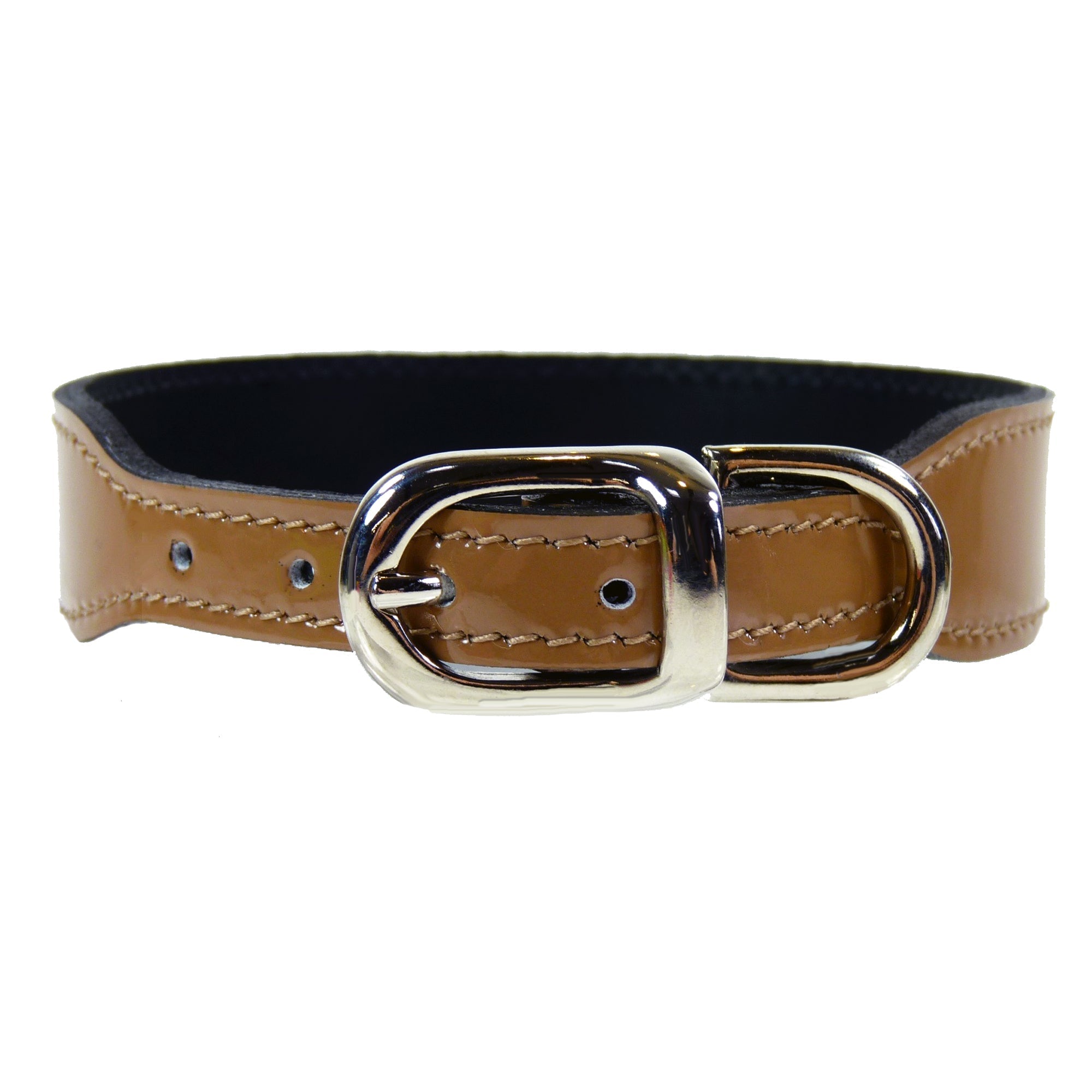 Italian Caramel Patent Leather in Nickel